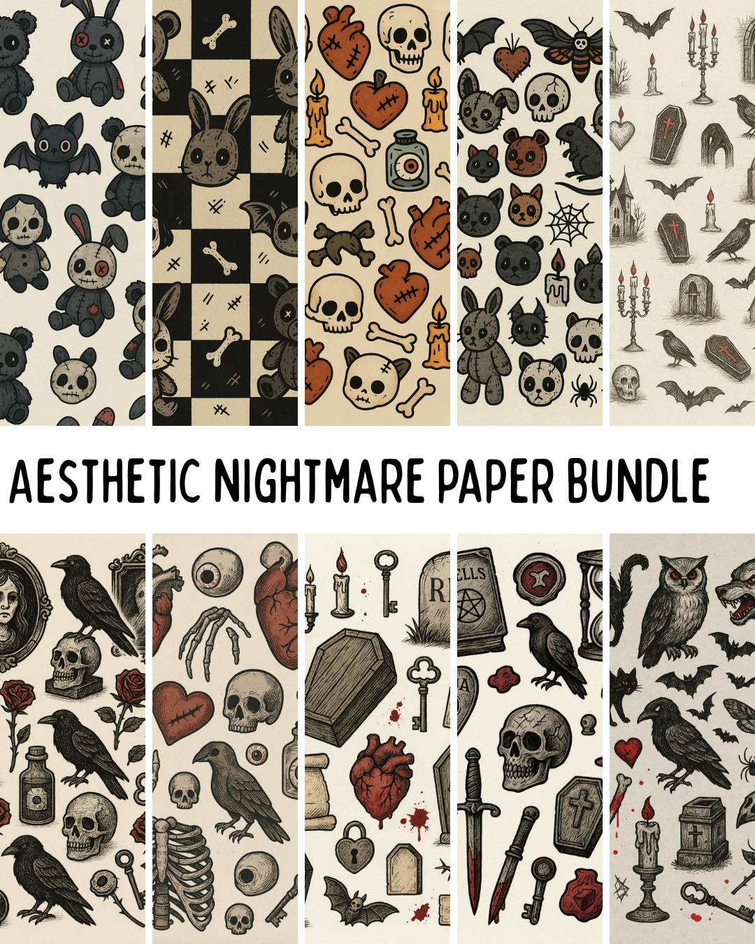 Nightmare Asthetic Paper Bundle