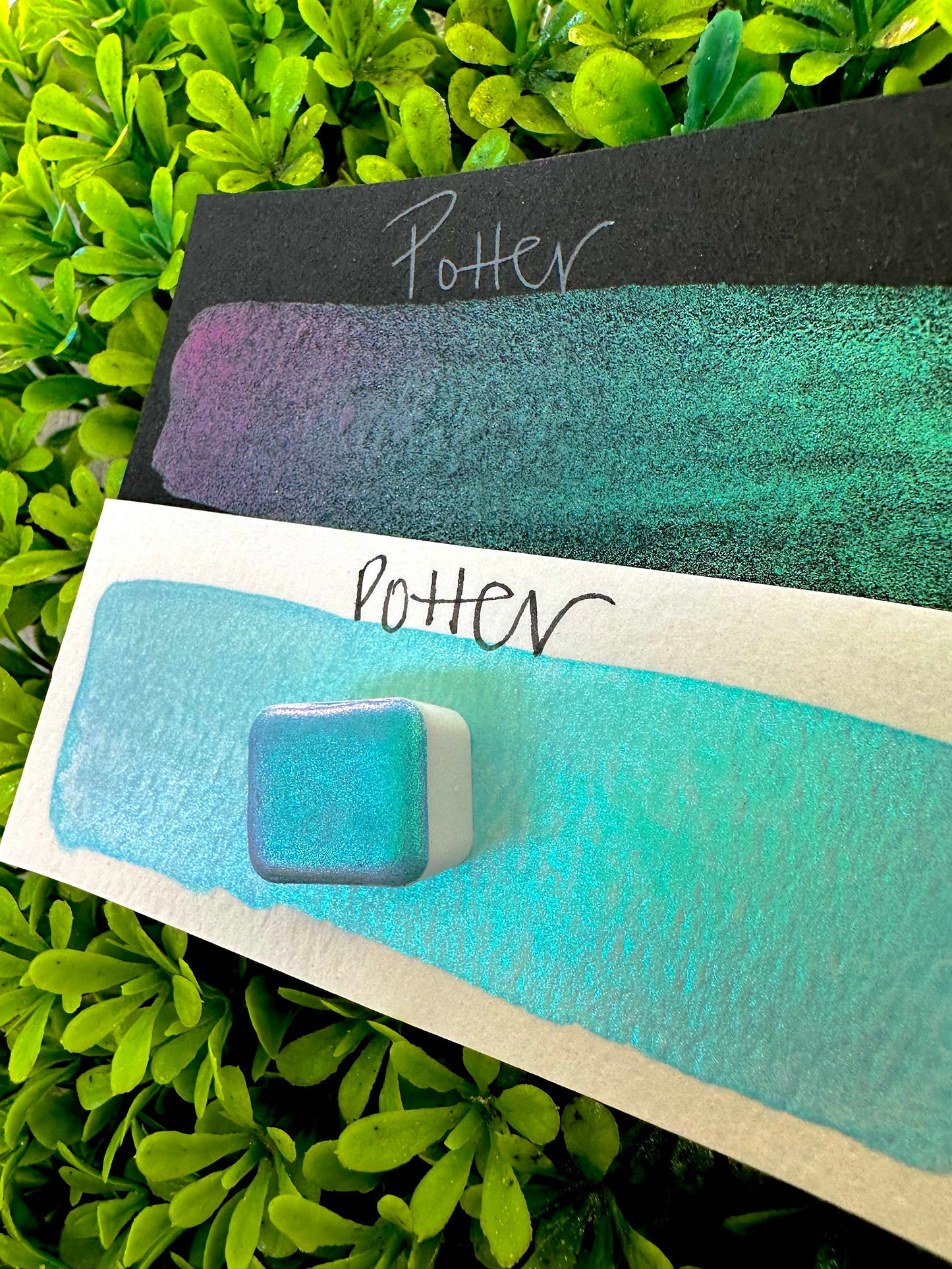Potter | Colorshift | Chameleon, handmade watercolor, watercolors, gift ideas, watercolor art, colorshift paint, handmade cards
