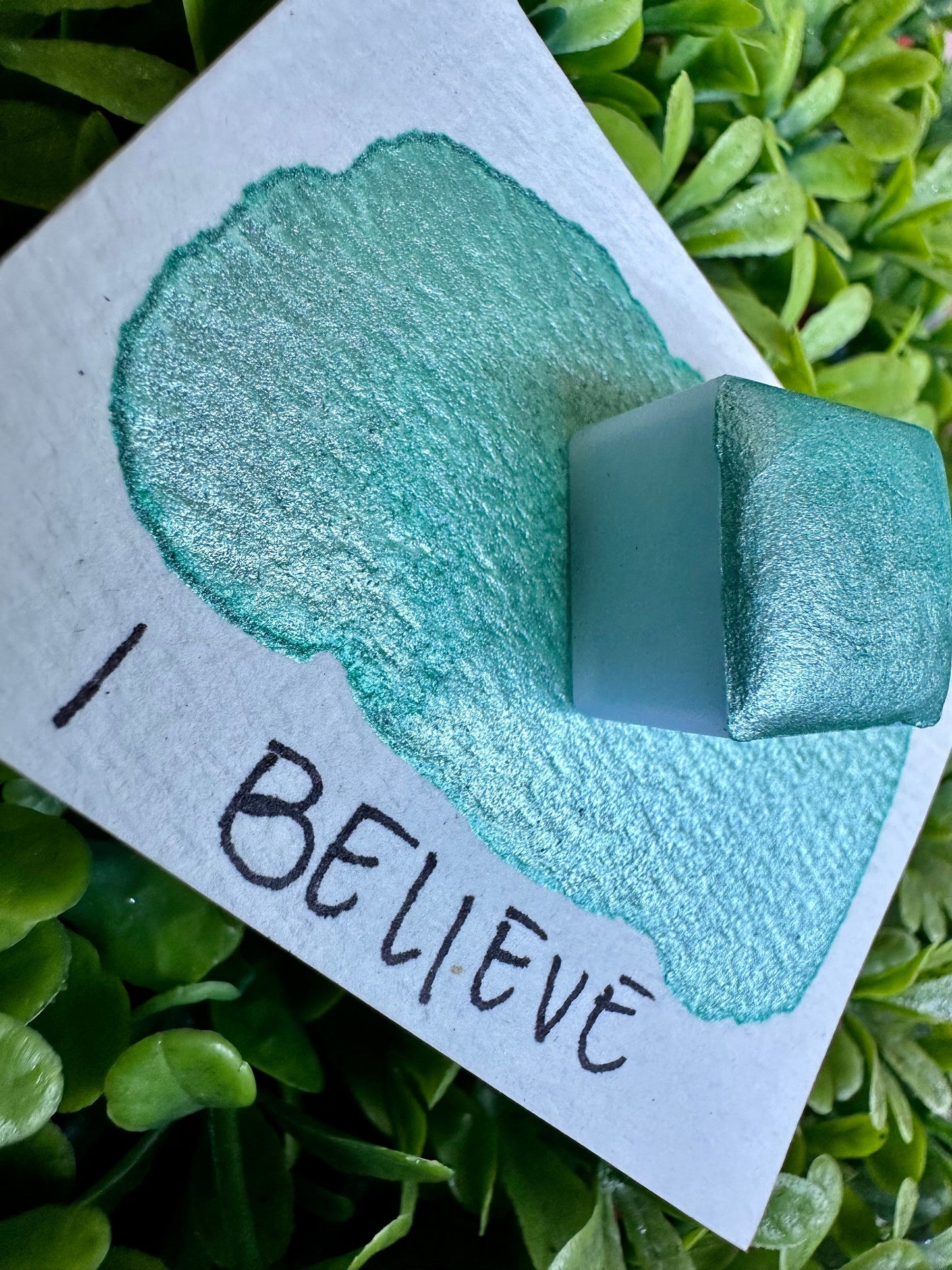 I Believe with Holo Chrome | The Polar Express Single | Holiday | Handmade Watercolors | Handmade Paint | Calligraphy | Lettering