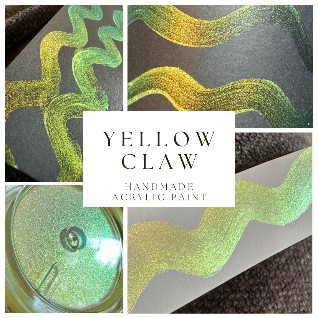 Yellow Claw | Handmade Acrylic Paint | Handmade Paint | Acrylic Artist | Watercolor | Acrylic Shimmer Artist
