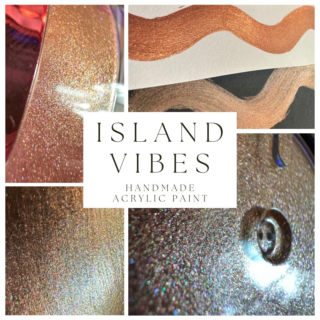Island Vibes | Handmade Acrylic Paint | Handmade Paint | Acrylic Artist | Watercolor | Acrylic Shimmer Artist