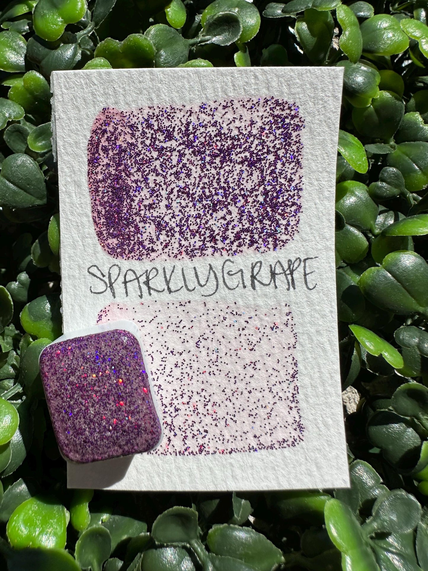 Sparkly Grape | Handmade Watercolors | Handmade Paint | Watercolors | Watercolor Glitter | Handmade Cards | Calligraphy | Lettering