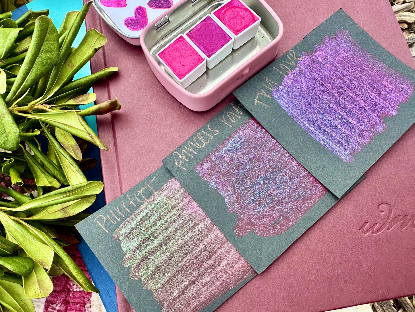 Valentines Trio Set | Handmade Watercolors | Handmade Paint | Watercolors | Watercolor | Watercolor Artist