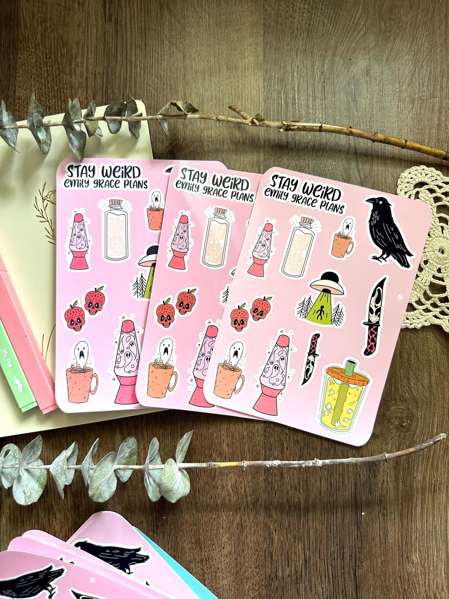 Stay Weird - Snarky Sticker Sheet - Embrace Your Inner Spooky Lover! Planner stickers, planner embellishments, curse words, dark humor