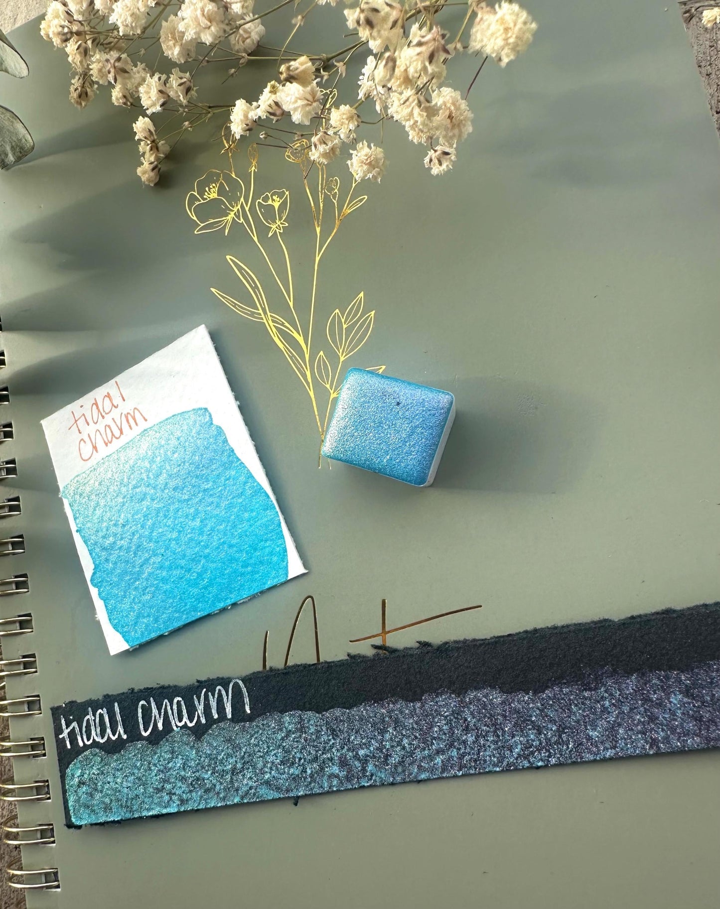 Tidal Charm | Summerween Shift | Handmade Watercolors | Handmade Paint | Calligraphy | Lettering |