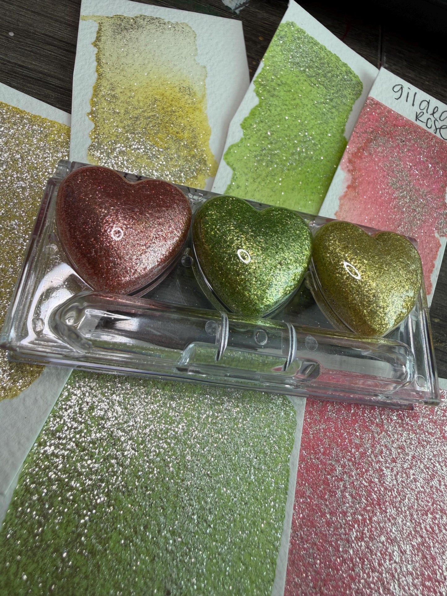 Heart Watercolor Set | Watercolor Palette | Chrome Watercolors | Handmade Paint | Watercolors | Watercolor | Handmade Watercolors |
