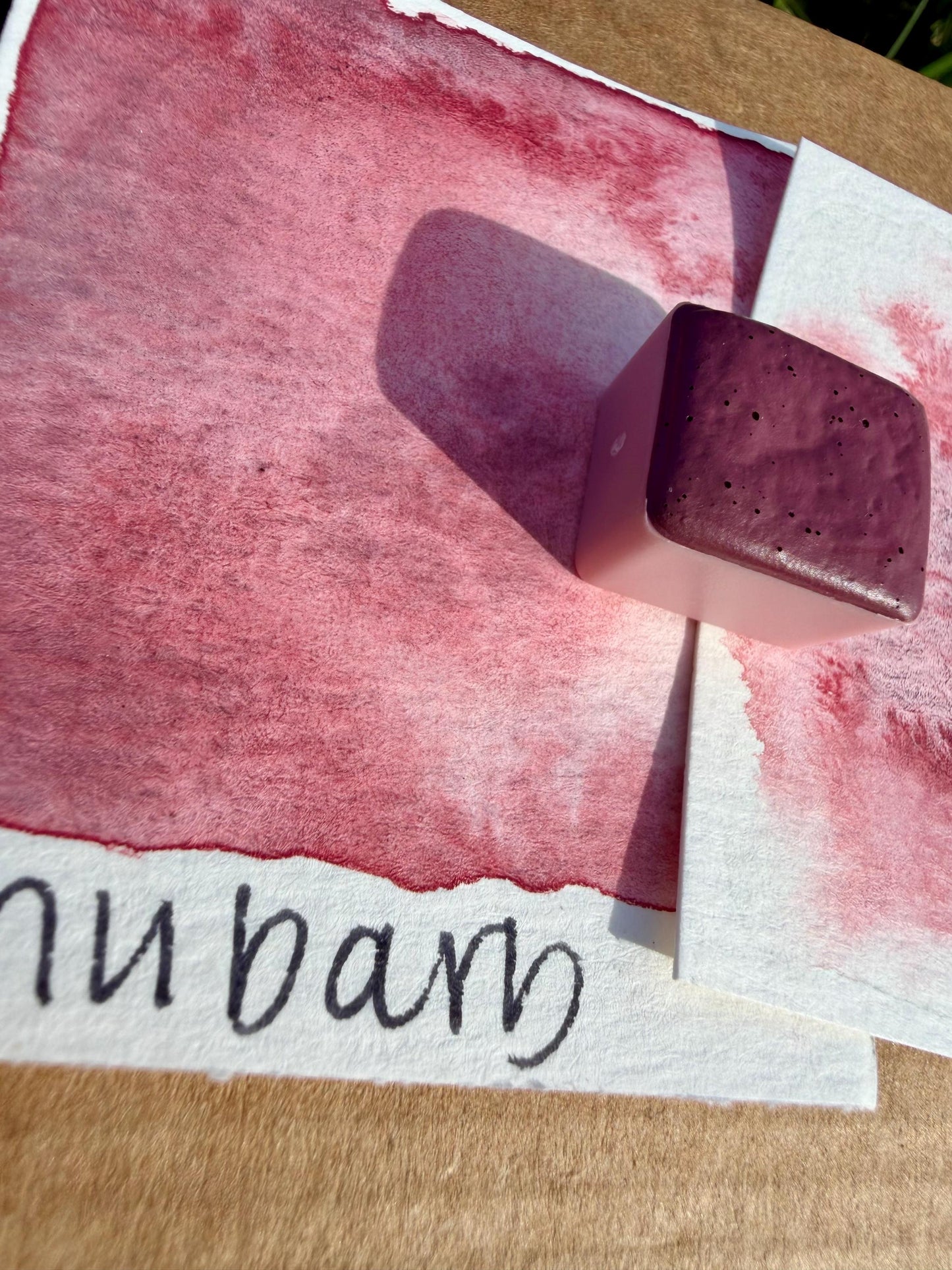 Rhubarb | Handmade Watercolors | GRANULATING | Handmade Cards | Watercolor Florals | Matte Pigment | Half Pans