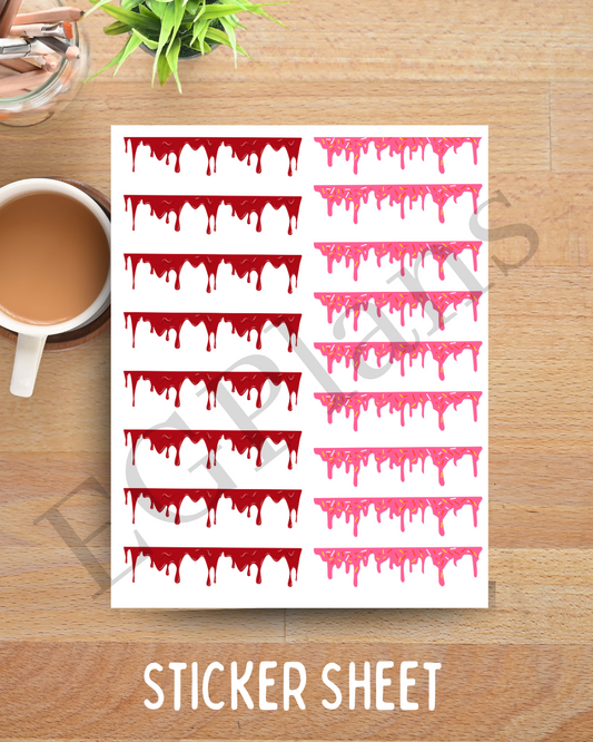 Planner Drips Red & Pink