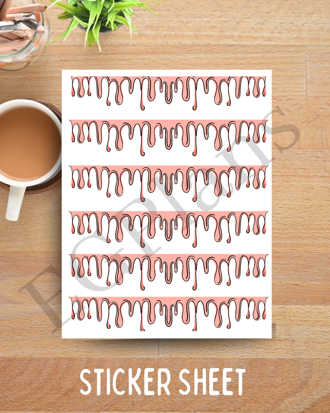 Planner Drips Pink