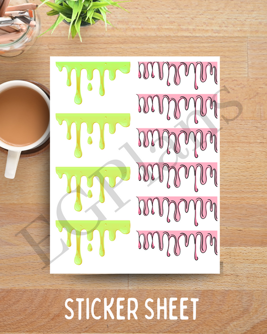 Planner Drips Pink & Green