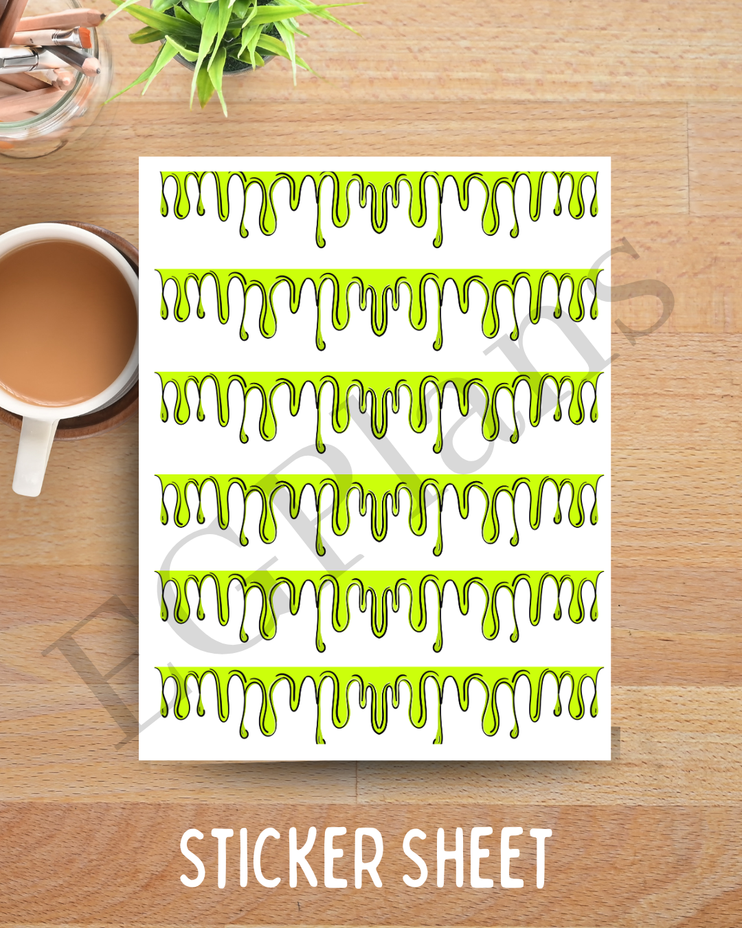 Planner Drips Green