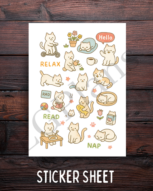 Kawaii Cats Relax/Read/Nap