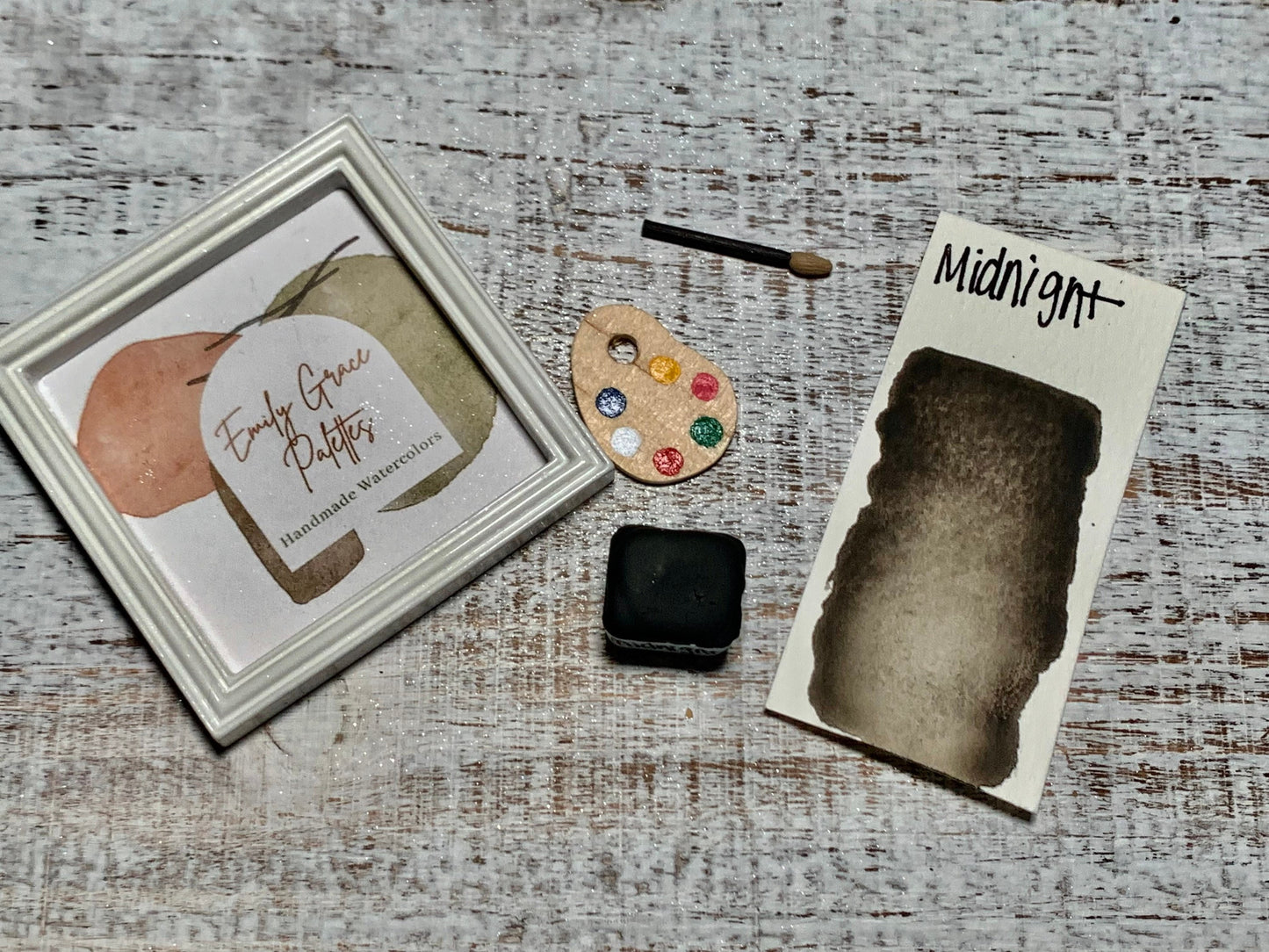 Midnight | Handmade Watercolors | Brown Black | Handmade Cards | Watercolor Florals | Matte Pigment | Half Pans