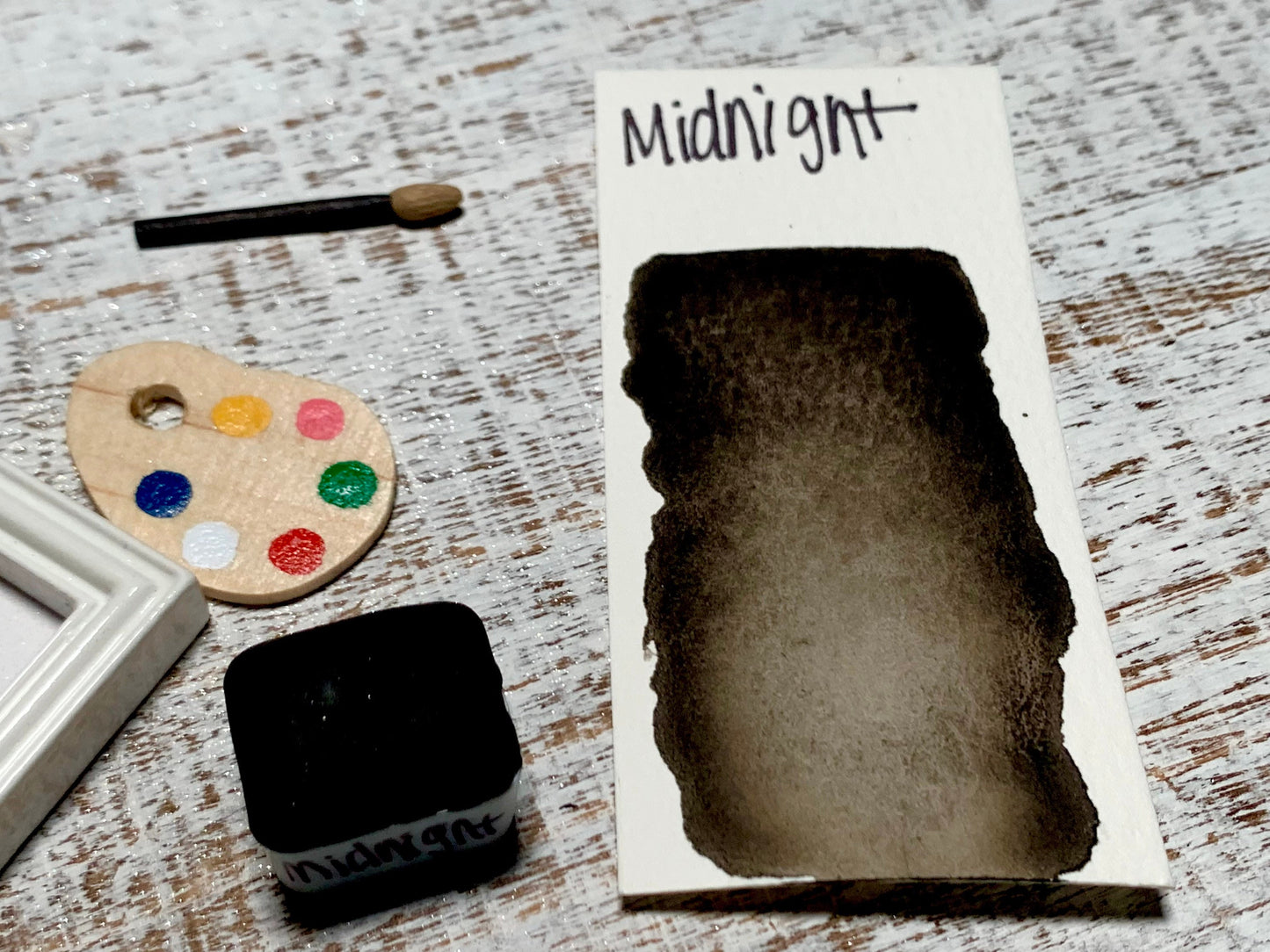 Midnight | Handmade Watercolors | Brown Black | Handmade Cards | Watercolor Florals | Matte Pigment | Half Pans