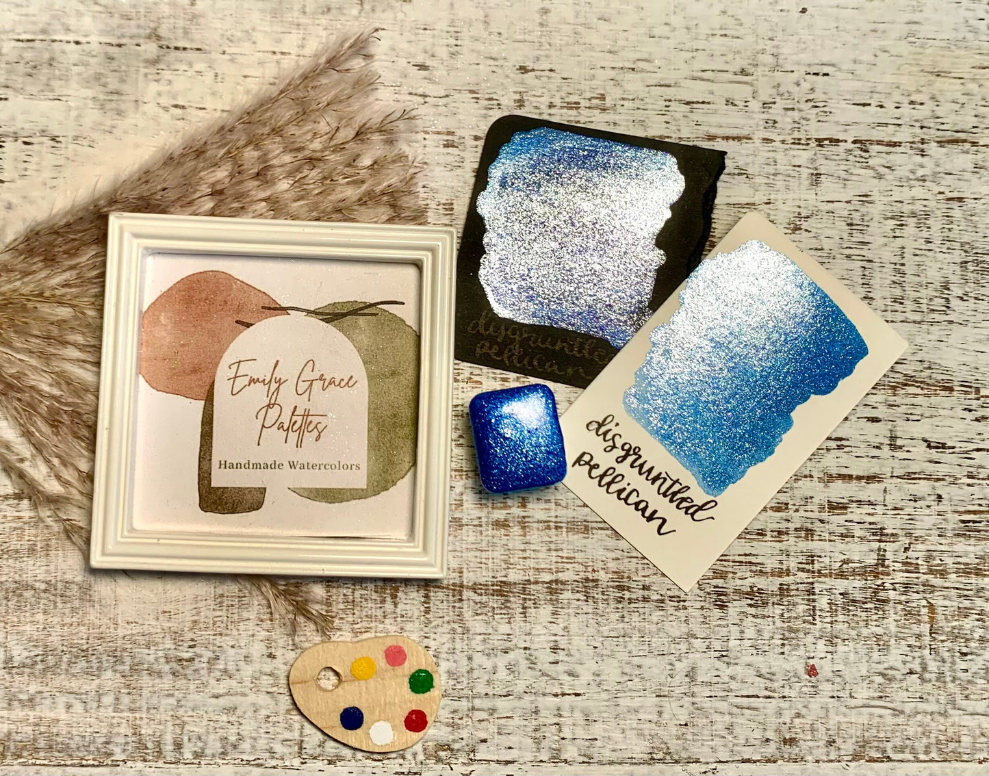 Disgruntled Pelican | Chrome Flakes |Handmade Watercolors | Handmade Paint | Watercolors | Watercolor Artist | Calligraphy | Lettering