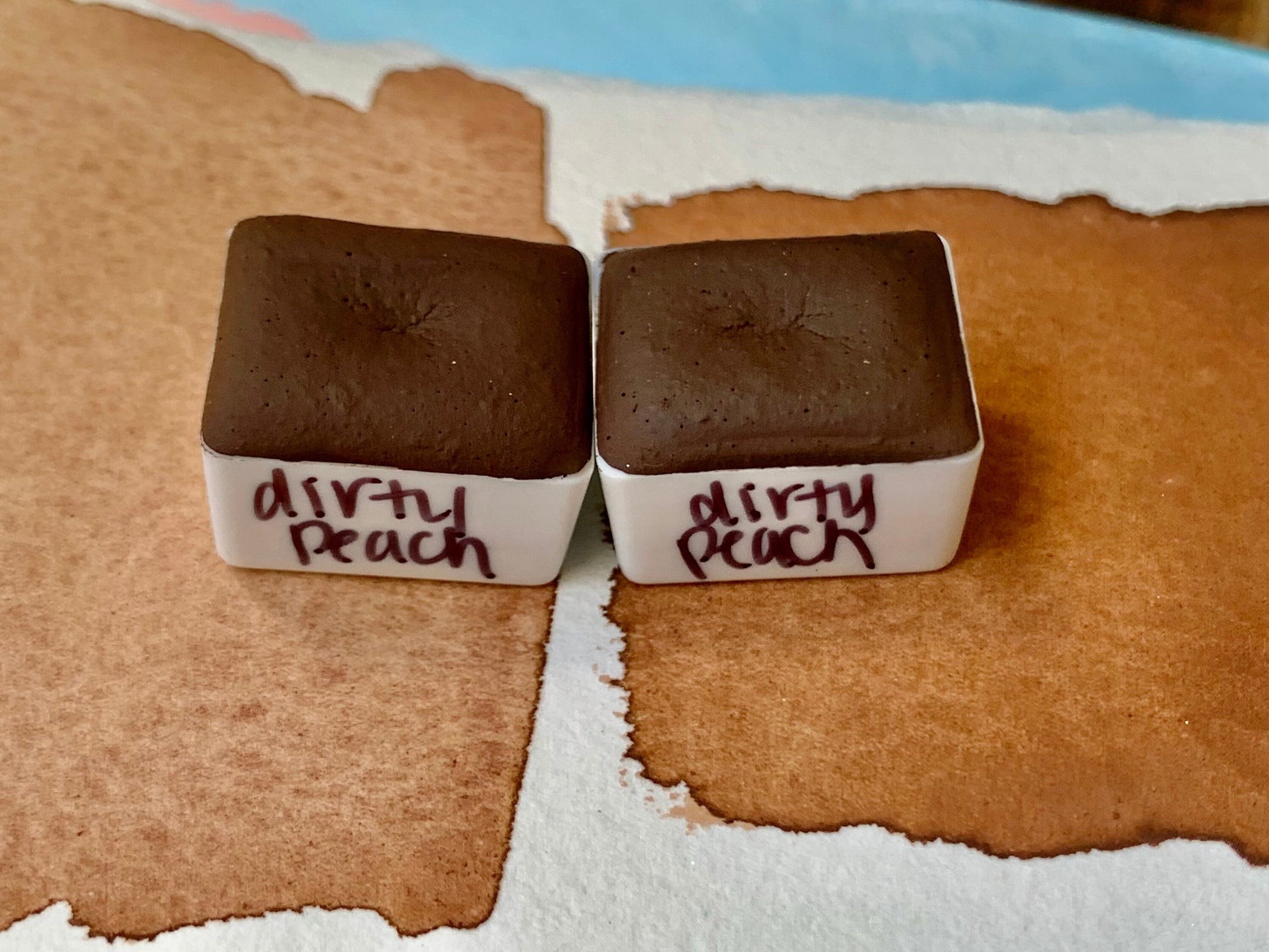 Dirty Peach | Handmade Watercolors | Warm Brown | Handmade Cards | Watercolor Florals | Matte Pigment | Half Pans