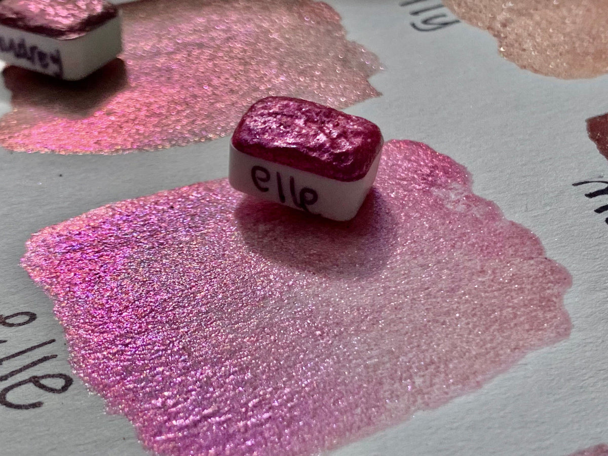 Iconic Pinks SINGLES | Large Particle Mica | Handmade Watercolors |Watercolors | Watercolor Artist | Handmade Watercolor | Calligraphy
