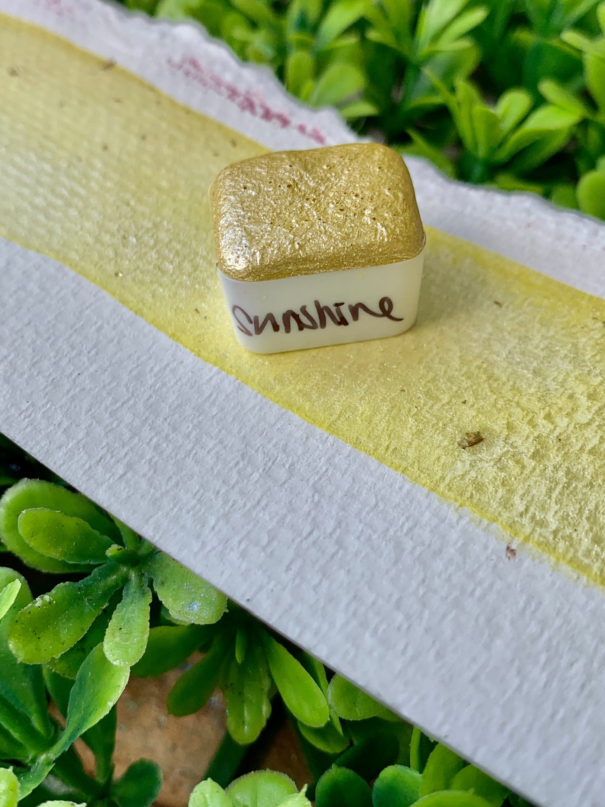 Sunshine | Gold and Silver Leaf | Handmade Watercolors | Handmade Paint | Watercolors | Watercolor Art | Calligraphy | Lettering