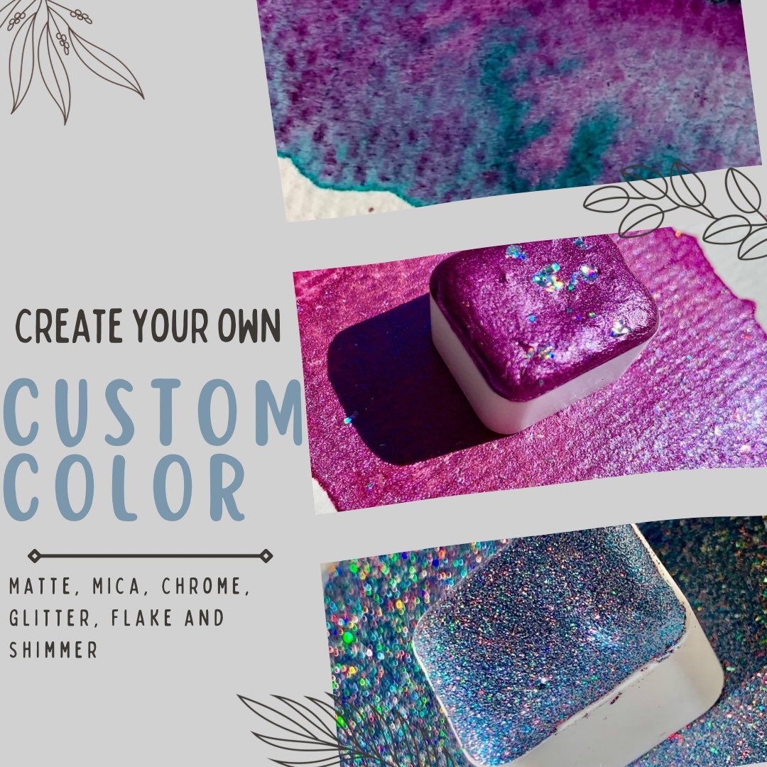 Custom Watercolor Color | Half Pan | Handmade Watercolors | Handmade Paint | Calligraphy | Custom Color