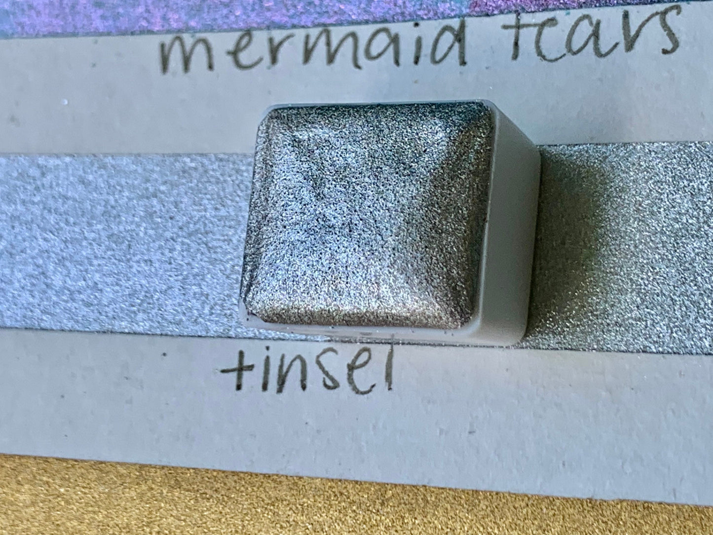 Tinsel | Silver Gold | Holiday | Handmade Watercolors | Handmade Paint | Watercolors | Watercolor | Handmade Cards