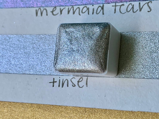 Tinsel | Silver Gold | Holiday | Handmade Watercolors | Handmade Paint | Watercolors | Watercolor | Handmade Cards