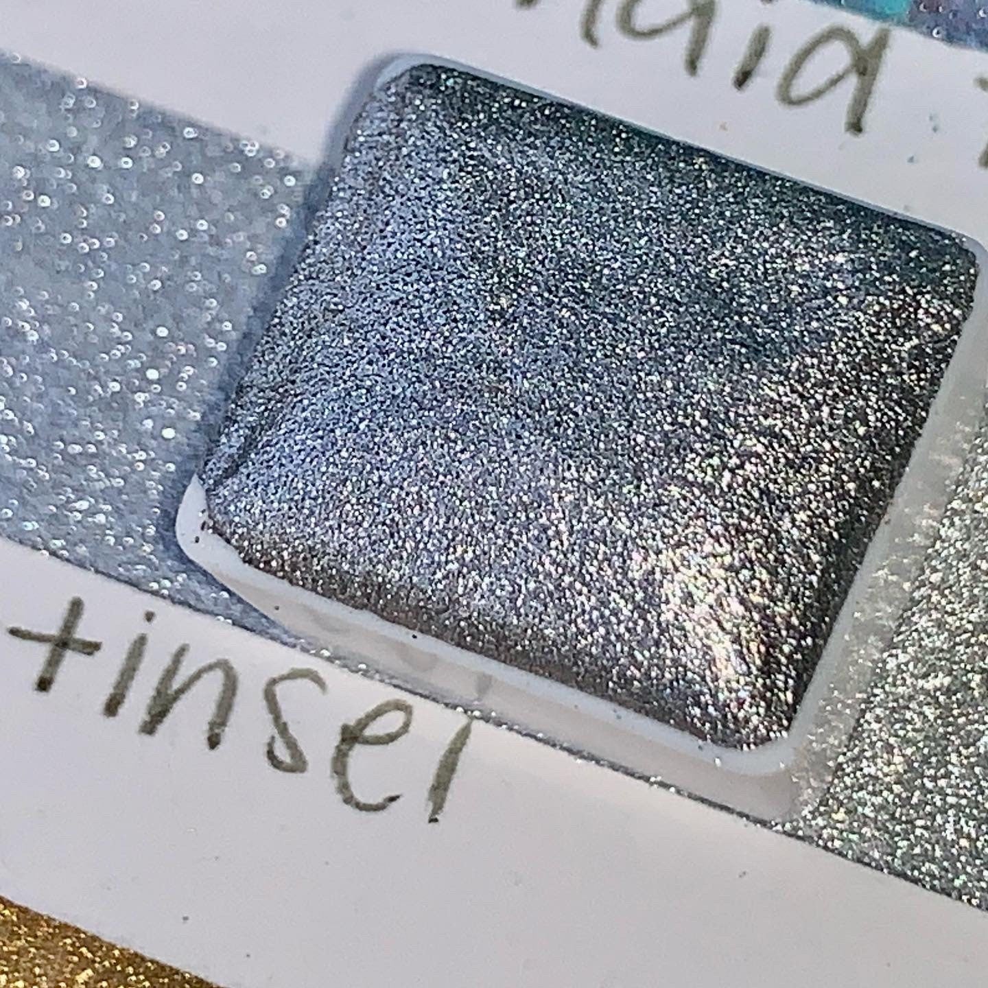Tinsel | Silver Gold | Holiday | Handmade Watercolors | Handmade Paint | Watercolors | Watercolor | Handmade Cards