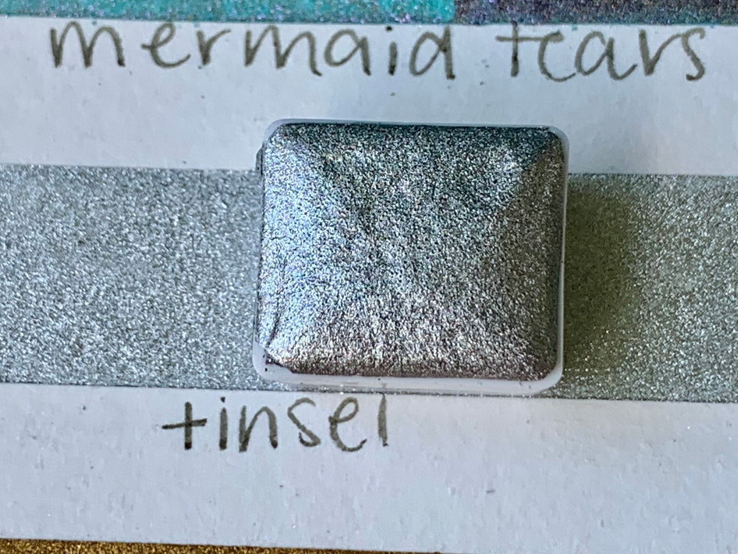 Tinsel | Silver Gold | Holiday | Handmade Watercolors | Handmade Paint | Watercolors | Watercolor | Handmade Cards