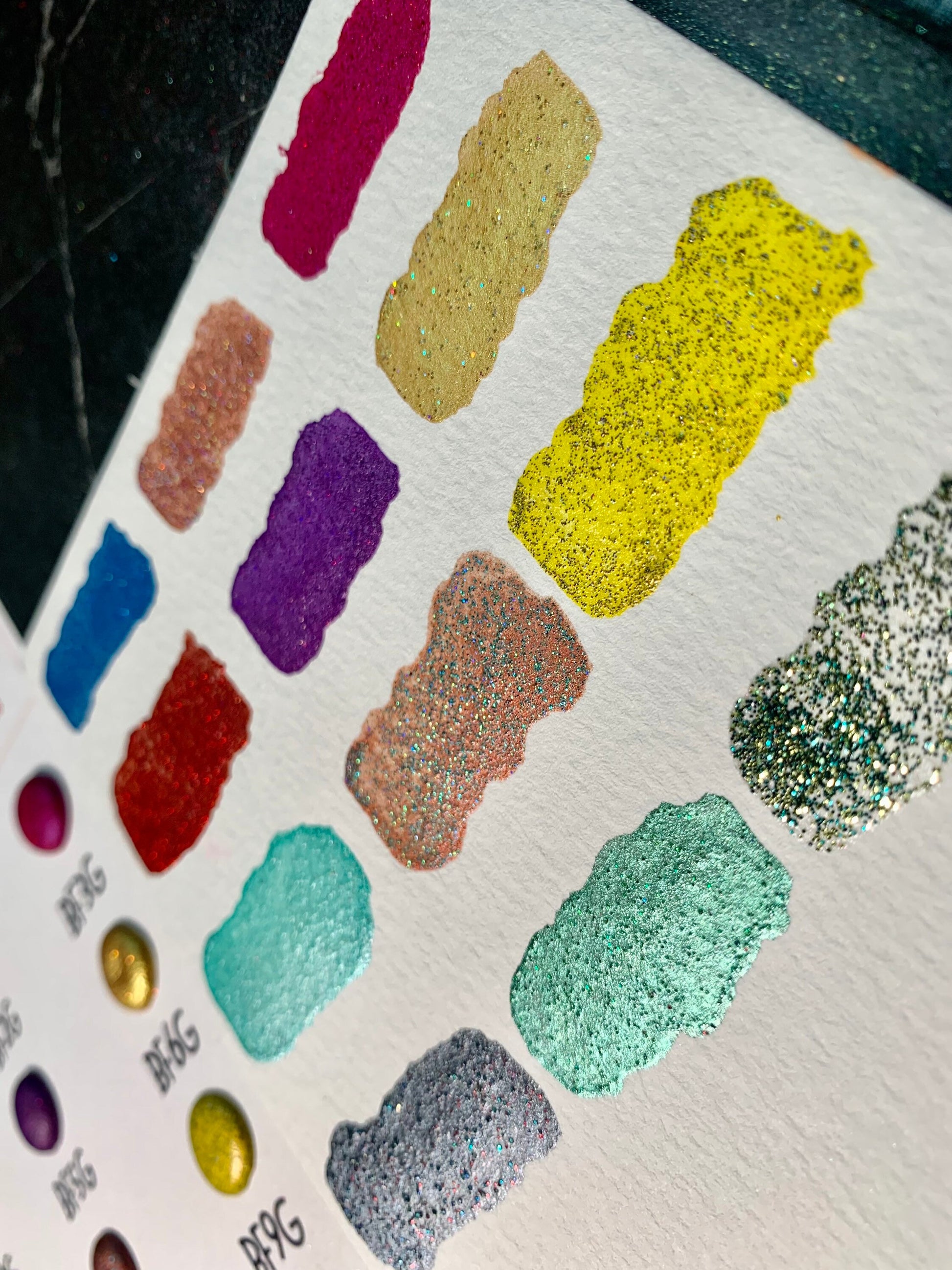 BF1G - BF12G Card | Handmade Watercolors | Handmade Paint | Shimmer Paint | Colorshift |