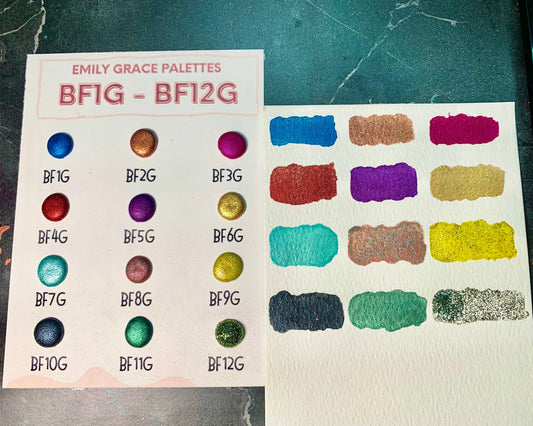 BF1G - BF12G Card | Handmade Watercolors | Handmade Paint | Shimmer Paint | Colorshift |