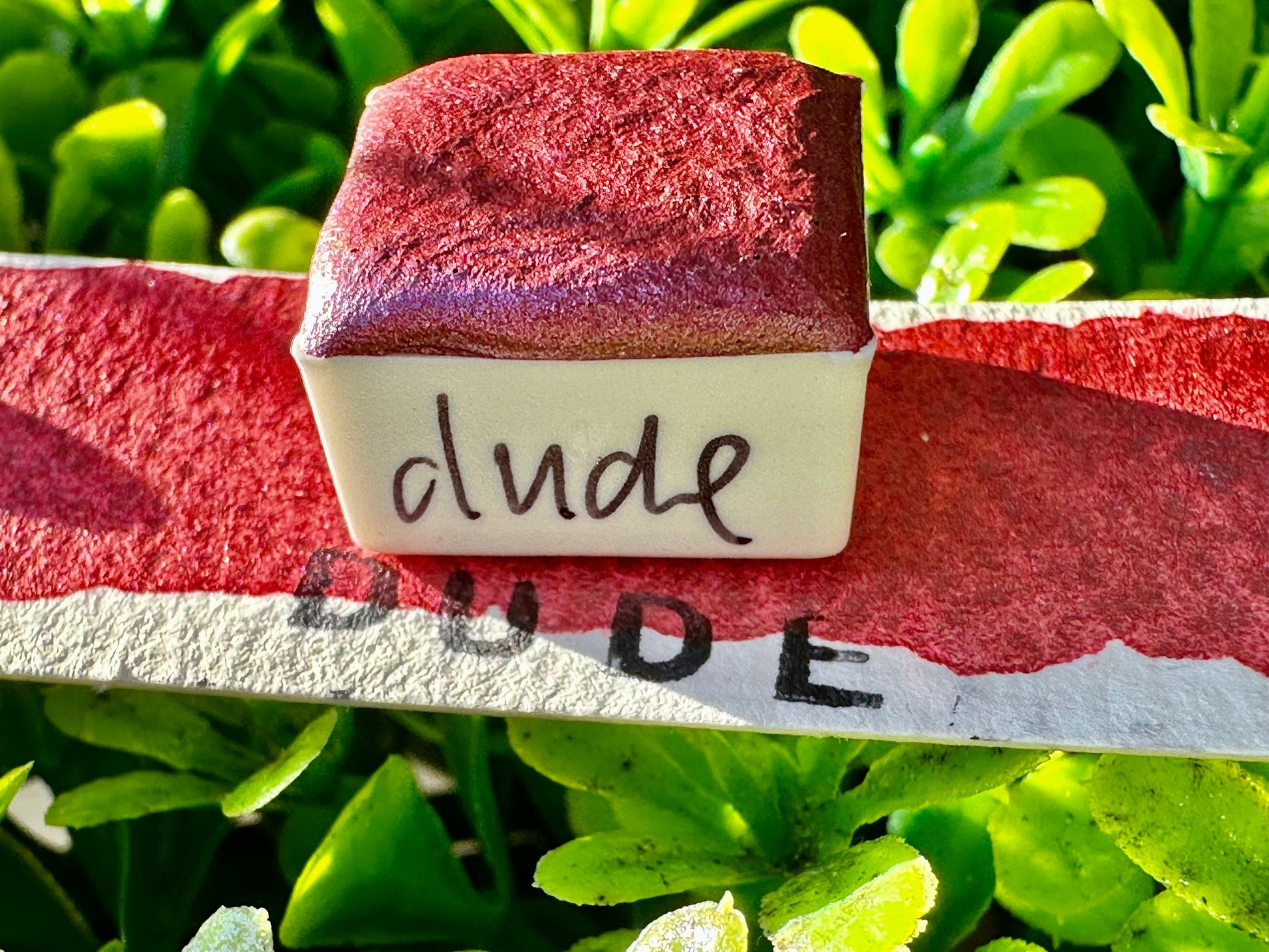 Dude | Handmade Watercolors | Handmade Paint | Calligraphy | Lettering | Flake Pigment