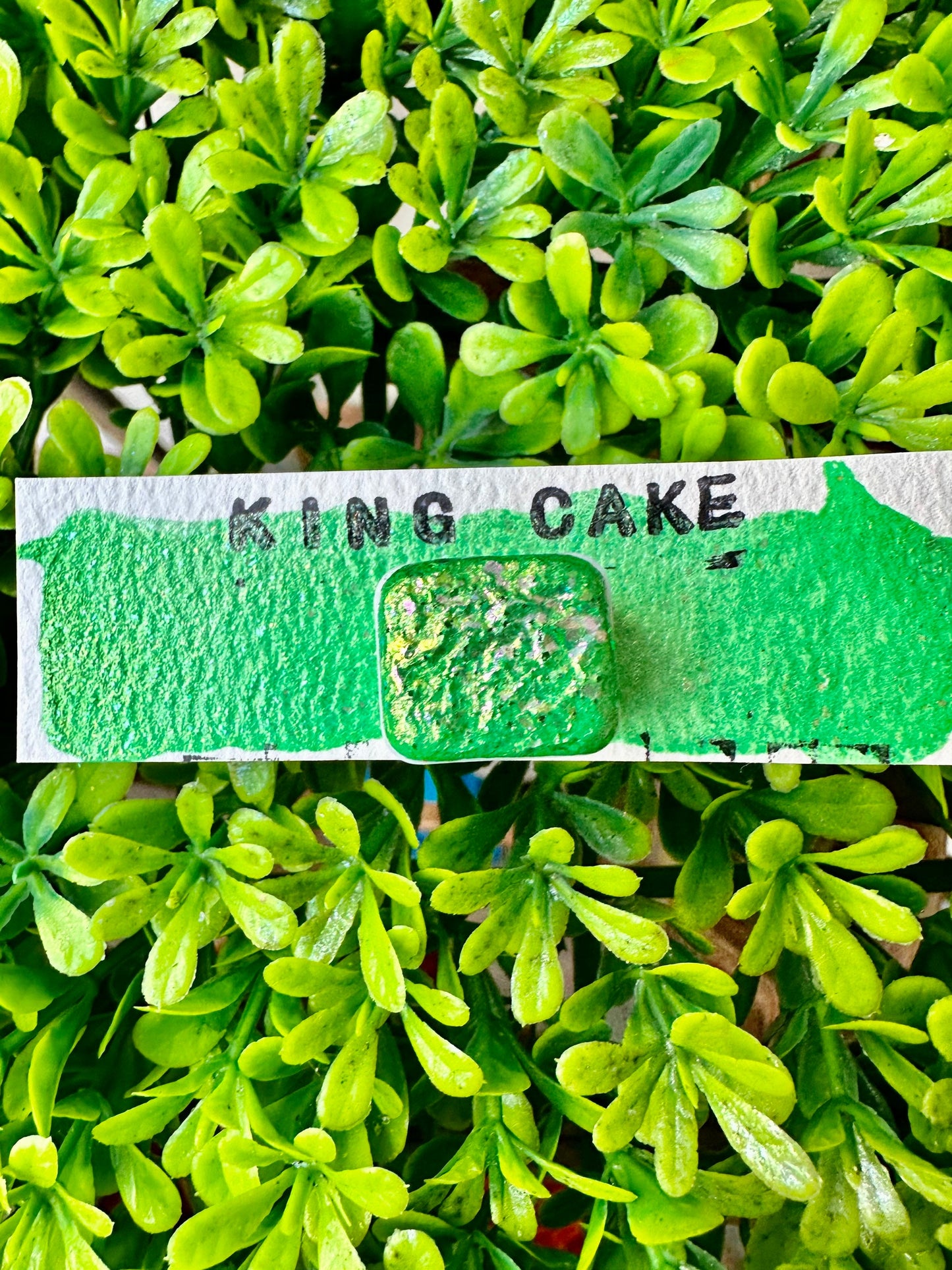 King Cake - Mardi Gras Series | Handmade Watercolors | Handmade Paint | Calligraphy | Lettering | Flake Pigment
