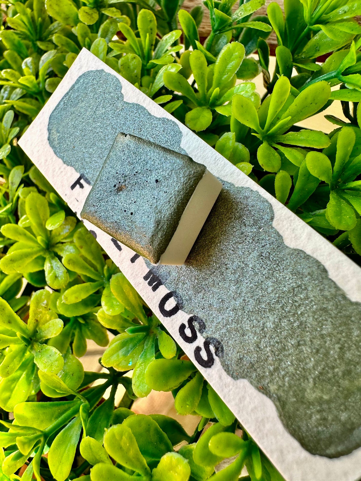 Fuzzy Moss - Reflective Glitter | Handmade Watercolors | Handmade Paint | Calligraphy | Lettering | Flake Pigment