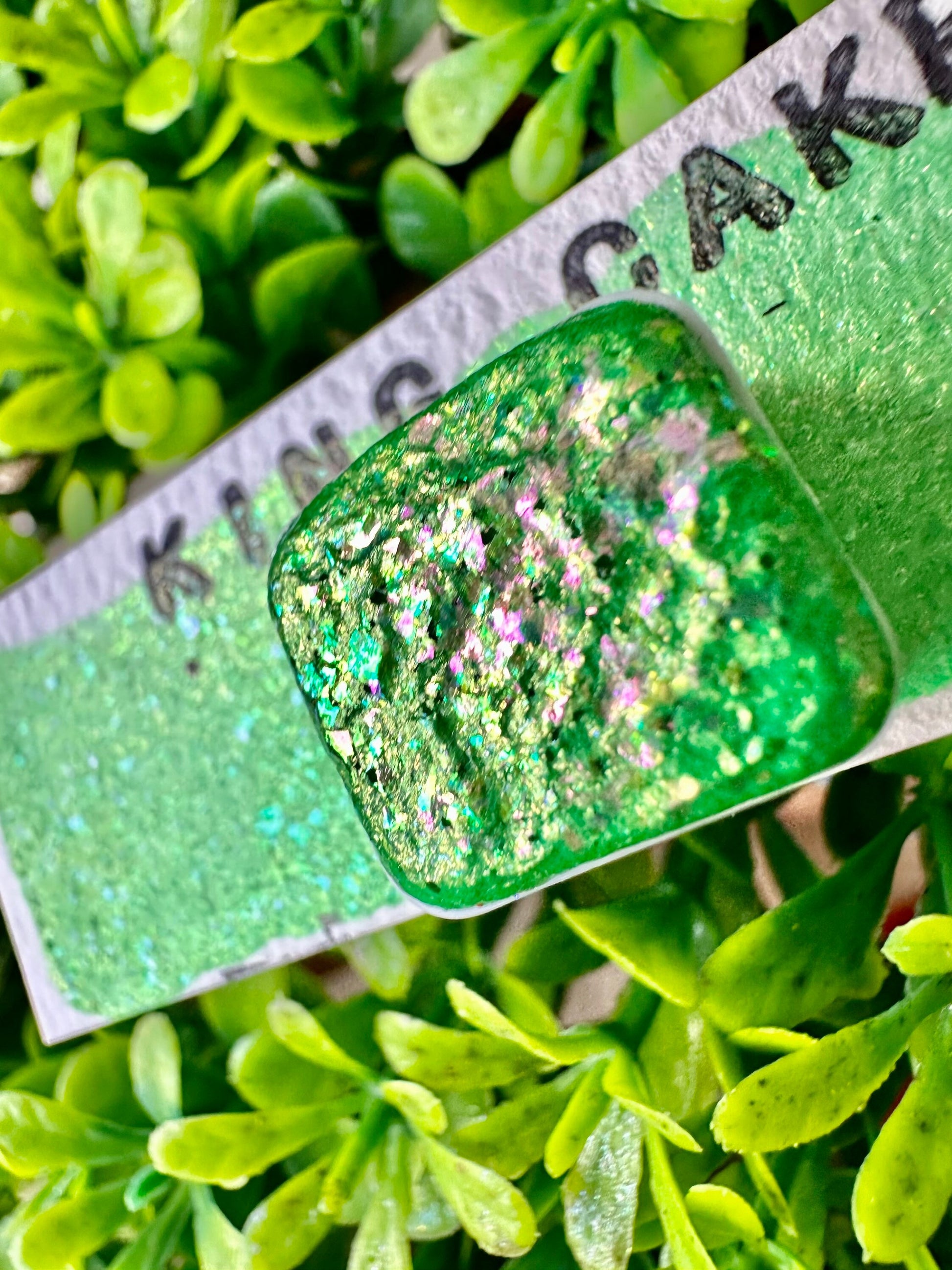 King Cake - Mardi Gras Series | Handmade Watercolors | Handmade Paint | Calligraphy | Lettering | Flake Pigment