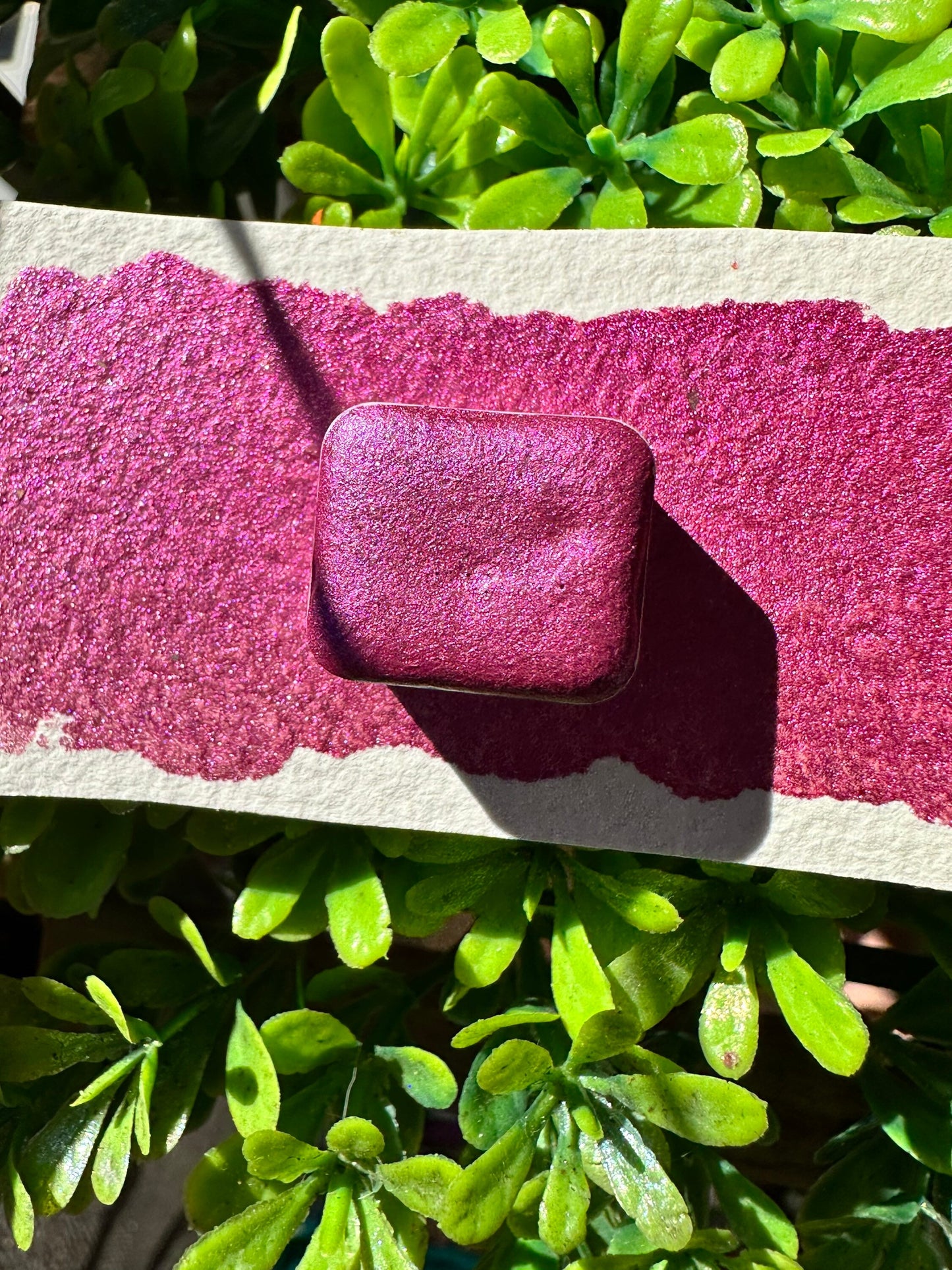 LOVER | Pink Chrome Mix with Flakes | Handmade Watercolors | Handmade Paint | Calligraphy | Lettering | Flake Pigment