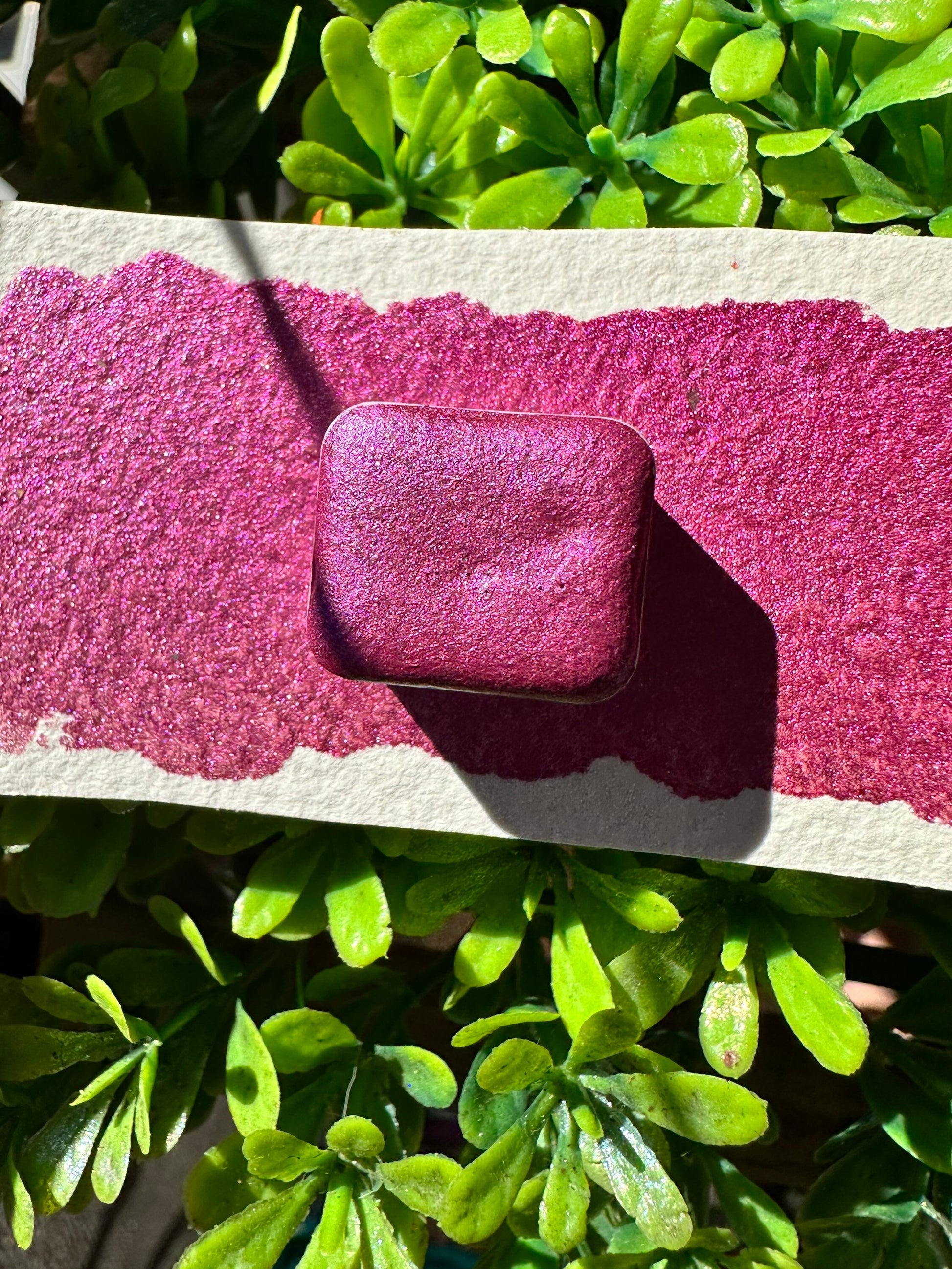LOVER | Pink Chrome Mix with Flakes | Handmade Watercolors | Handmade Paint | Calligraphy | Lettering | Flake Pigment