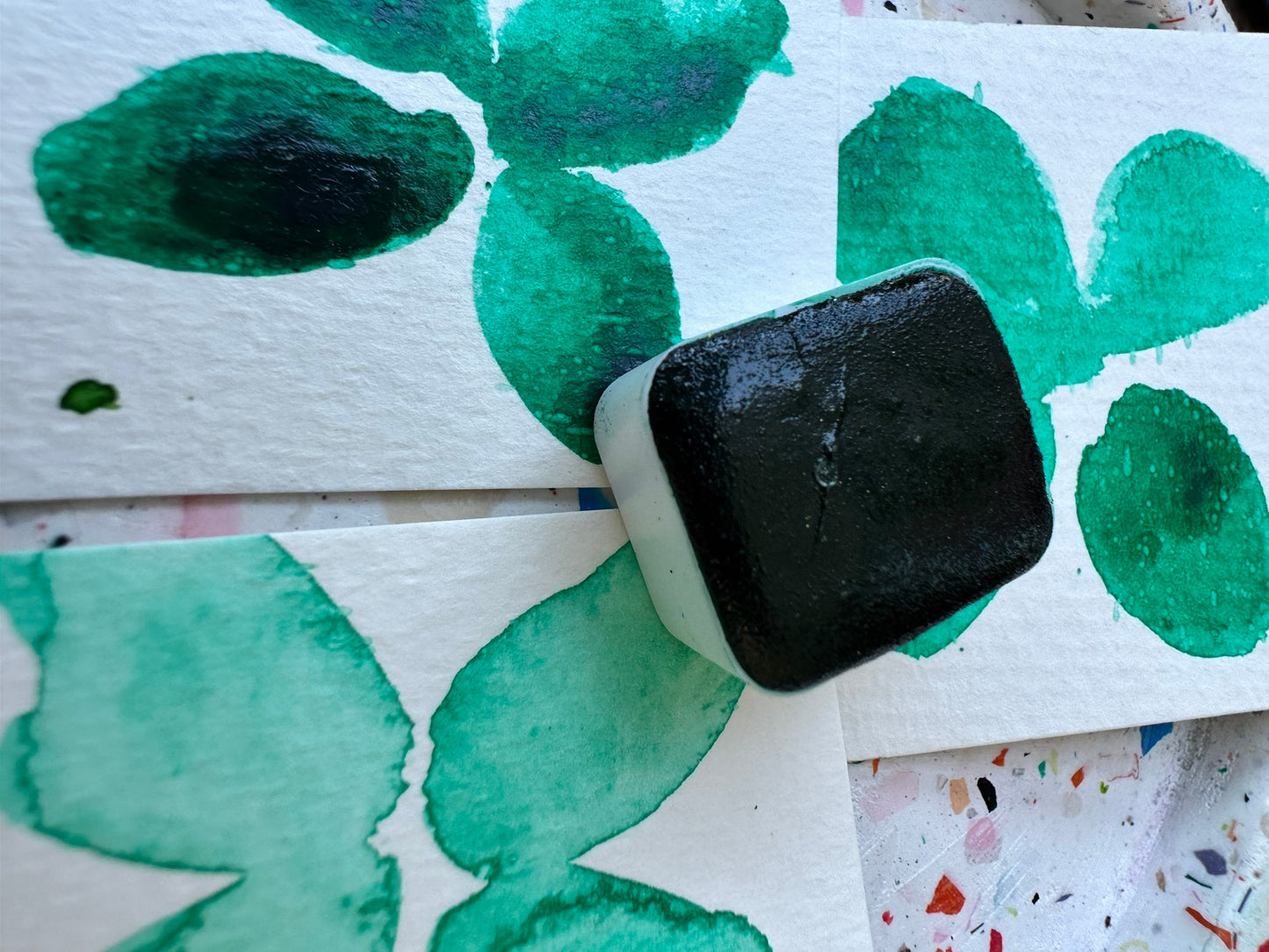 SP Green | Handmade Watercolors | Handmade Cards | Watercolor Florals | Matte Pigment | Half Pans