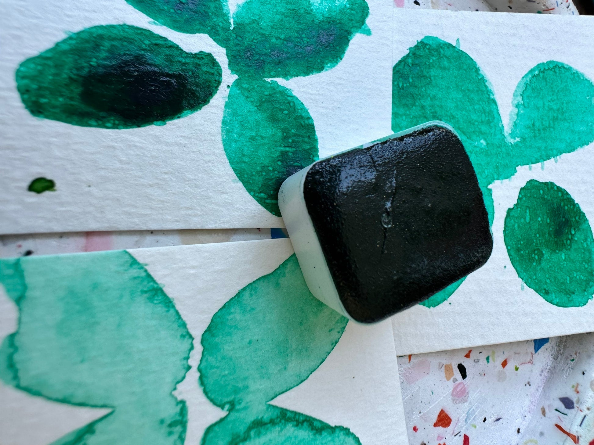 SP Green | Handmade Watercolors | Handmade Cards | Watercolor Florals | Matte Pigment | Half Pans