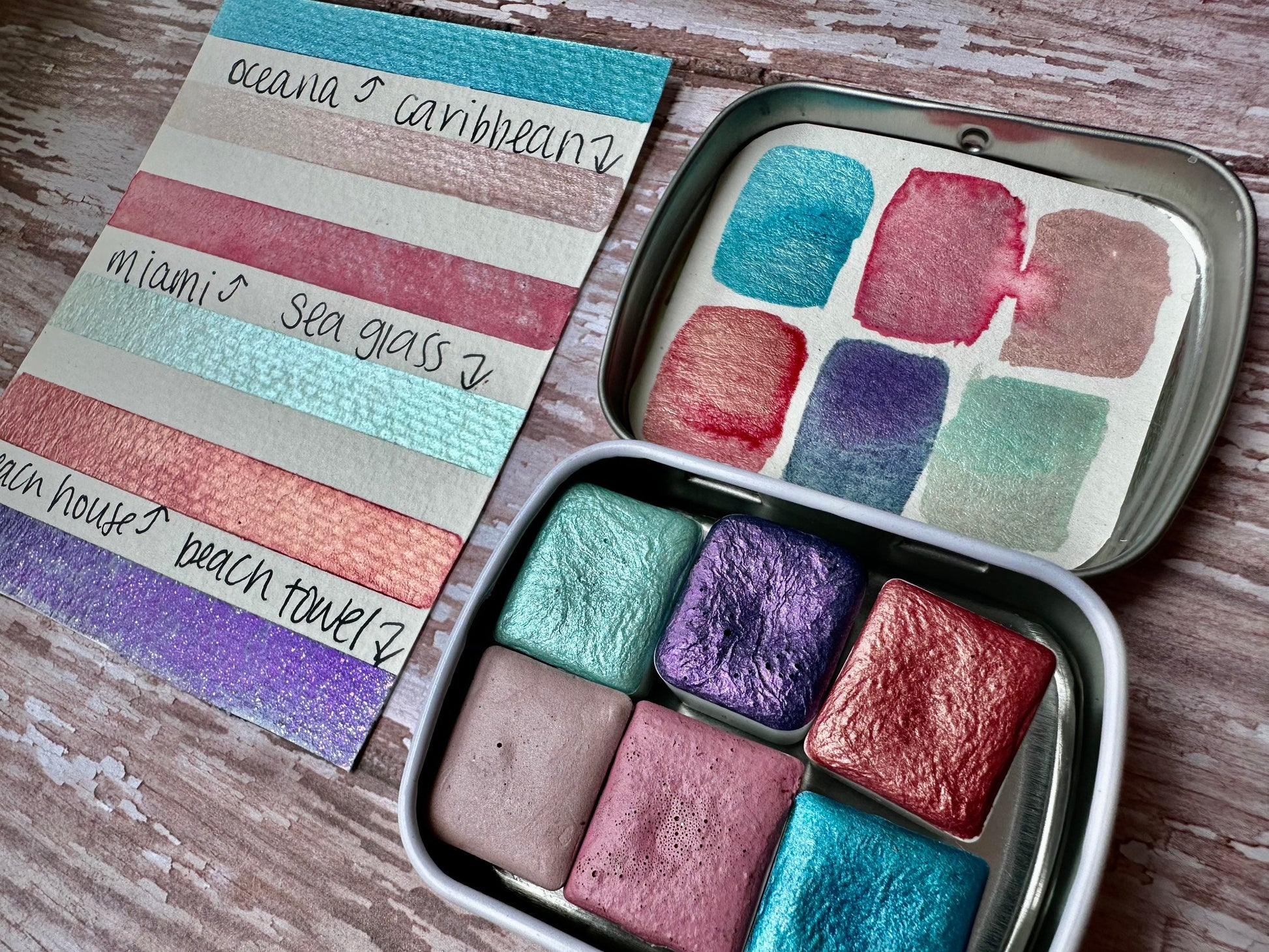 Beach Vibes Collab | Handmade Watercolors | Handmade Paint | Watercolors | Watercolor | Handmade Cards | Calligraphy