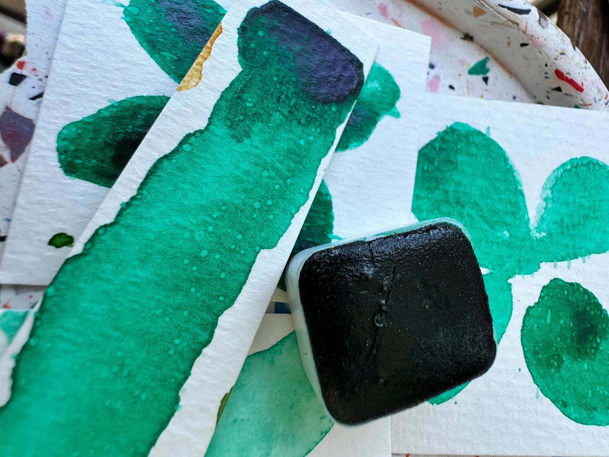 SP Green | Handmade Watercolors | Handmade Cards | Watercolor Florals | Matte Pigment | Half Pans