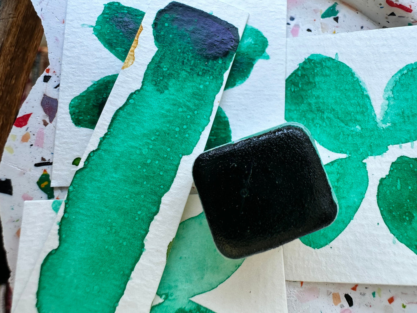 SP Green | Handmade Watercolors | Handmade Cards | Watercolor Florals | Matte Pigment | Half Pans