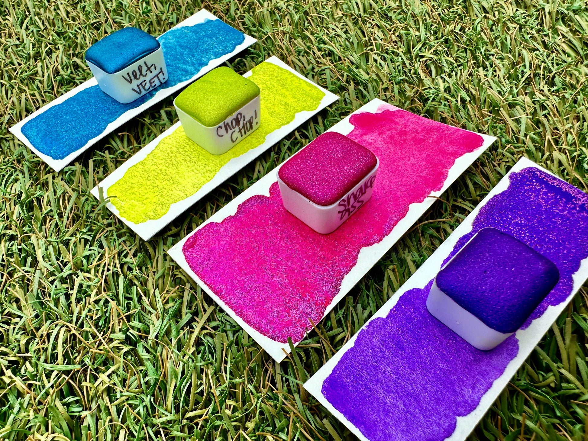 Chop, CHOP! (inside joke series) | SINGLE | 1:700&1/1000 Glitter Mix | Handmade Watercolors | Handmade Paint | Calligraphy | Lettering |