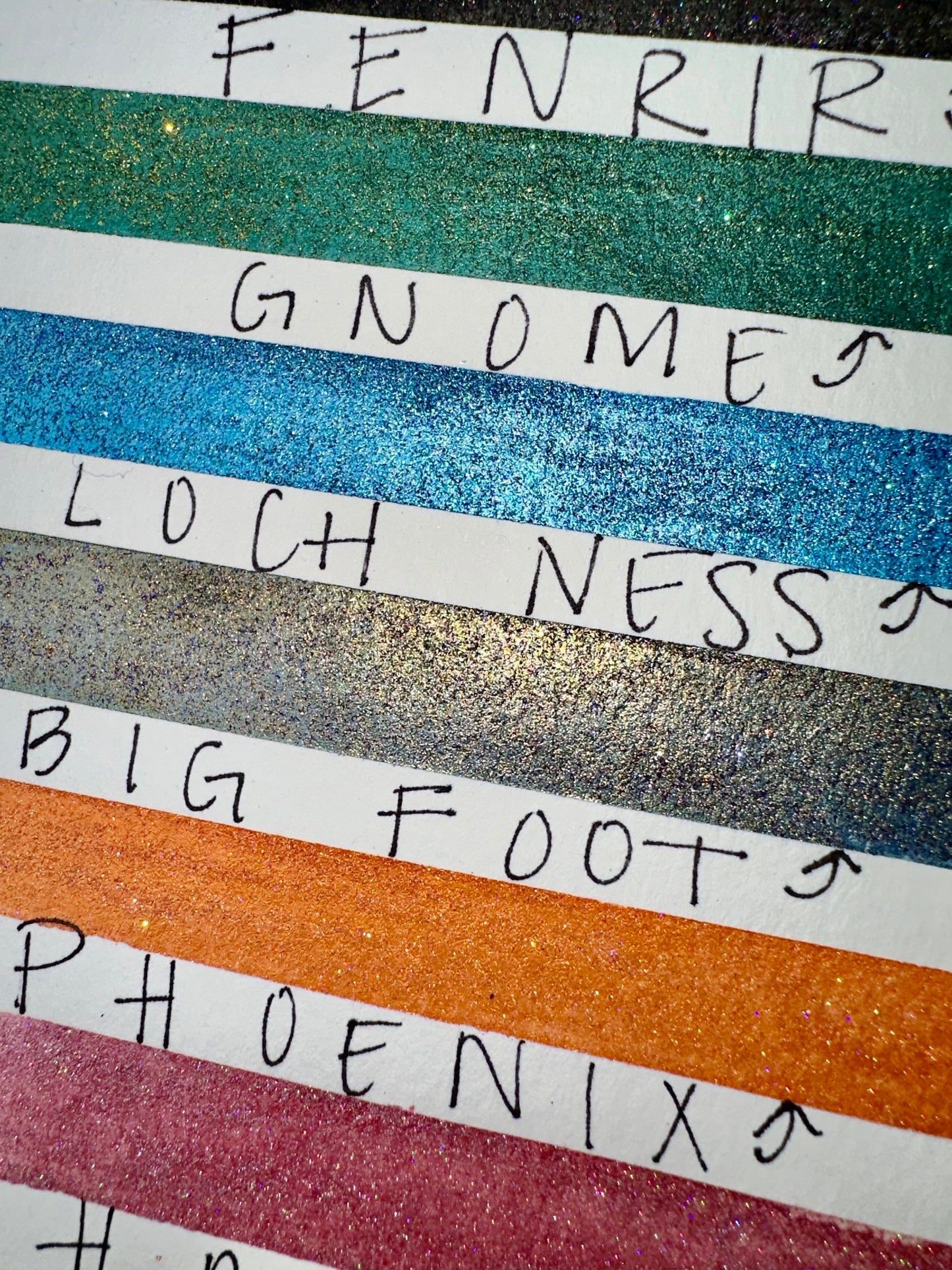 SET - Cryptids and Folklore | 1:700 Glitter Mix | Handmade Watercolors | Handmade Paint | Calligraphy | Lettering |