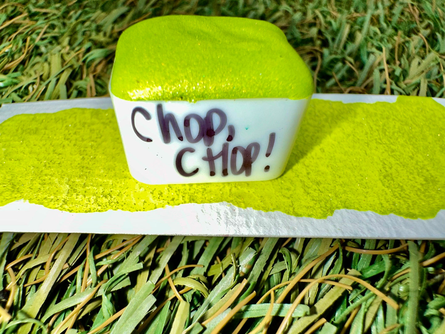 Chop, CHOP! (inside joke series) | SINGLE | 1:700&1/1000 Glitter Mix | Handmade Watercolors | Handmade Paint | Calligraphy | Lettering |