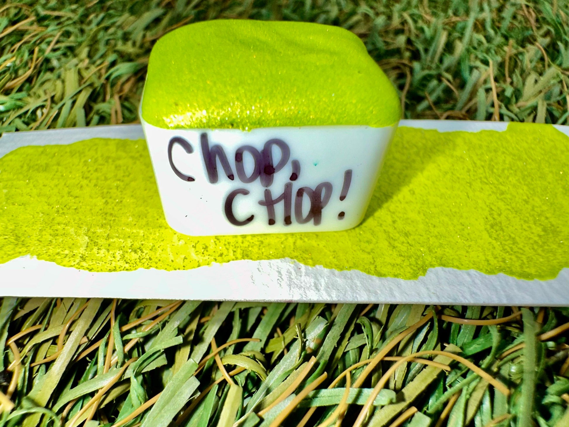 Chop, CHOP! (inside joke series) | SINGLE | 1:700&1/1000 Glitter Mix | Handmade Watercolors | Handmade Paint | Calligraphy | Lettering |