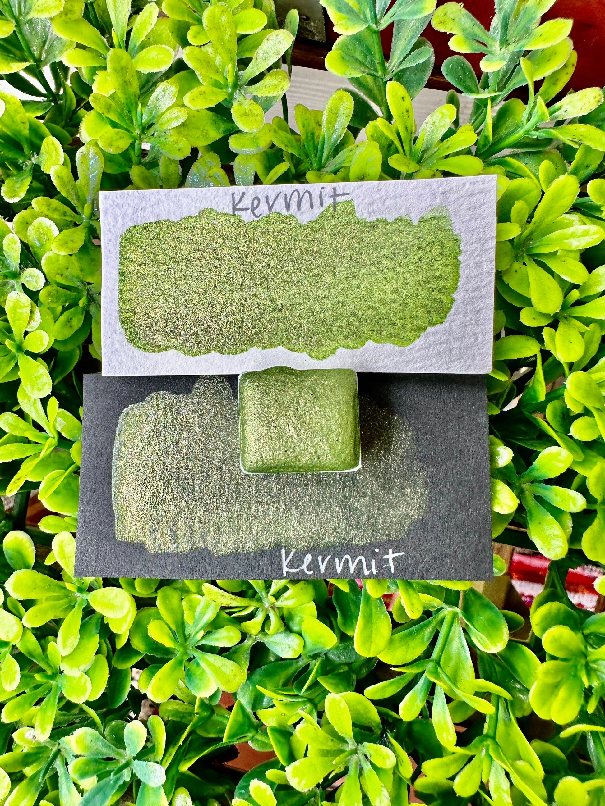 Kermit | Handmade Watercolors | Handmade Paint | Watercolors | Watercolor Artist | Handmade Cards | Glitter Watercolors |