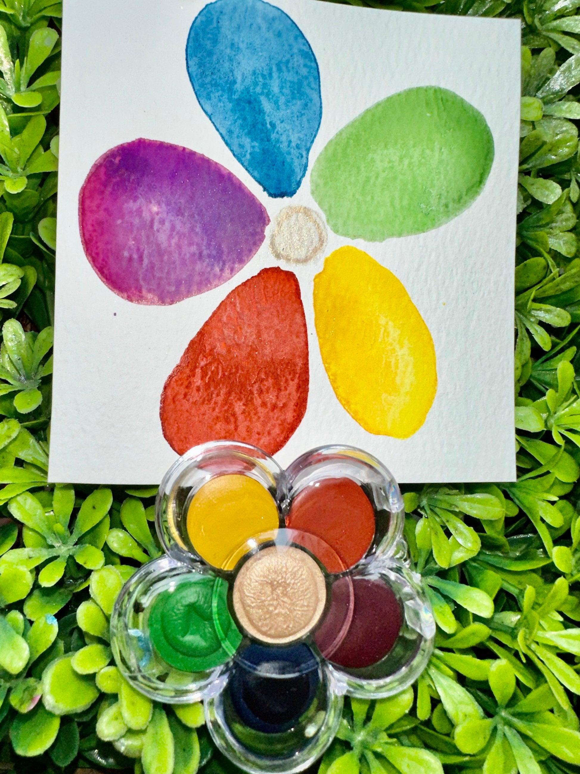 Flower Palette | Handmade Watercolors | Handmade Paint | Watercolors | Watercolor Artist | Handmade Cards | Glitter Watercolors |