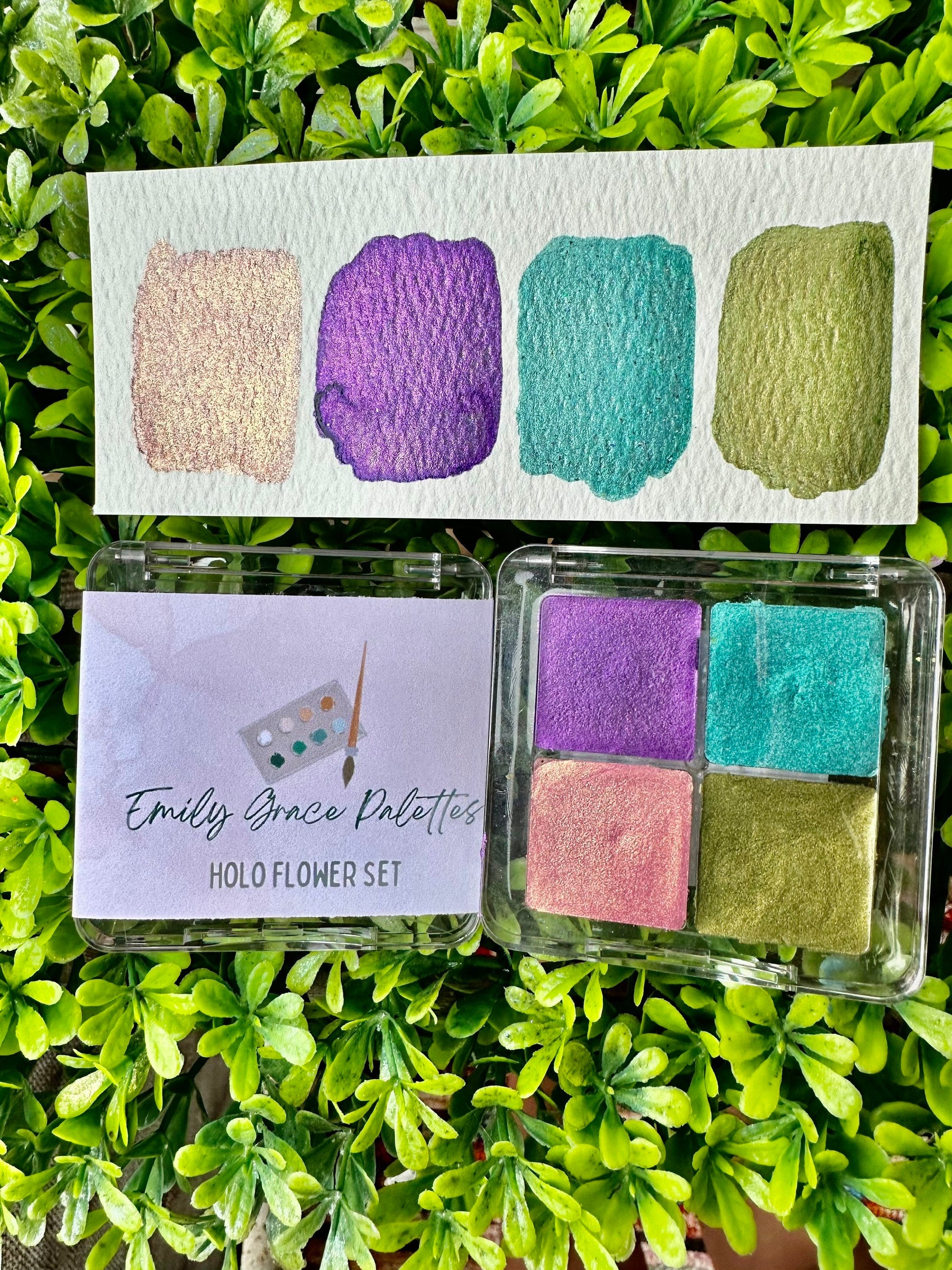 Holo Palette | Handmade Watercolors | Handmade Paint | Watercolors | Watercolor Artist | Handmade Cards | Glitter Watercolors |