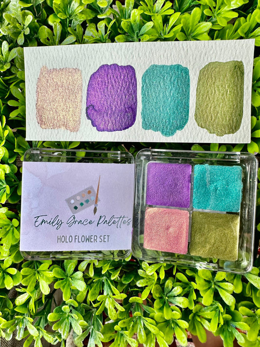 Holo Palette | Handmade Watercolors | Handmade Paint | Watercolors | Watercolor Artist | Handmade Cards | Glitter Watercolors |
