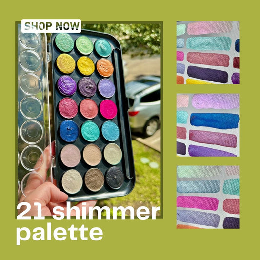 Watercolor Palette 21 Full Pans | Handmade Watercolors | Handmade Paint | Watercolors | Watercolor | Beginner Palette