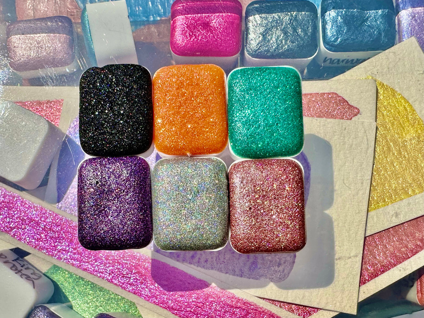 SET | 1:700 & 1.1000 Glitter Mix | Handmade Watercolors | Handmade Paint | Calligraphy | Lettering |